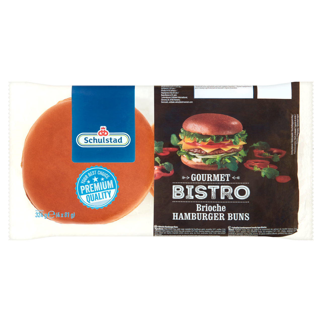 Schulstad Gourmet Bistro briós jellegű hamburger zsemle 4 x 81 g (324 g)