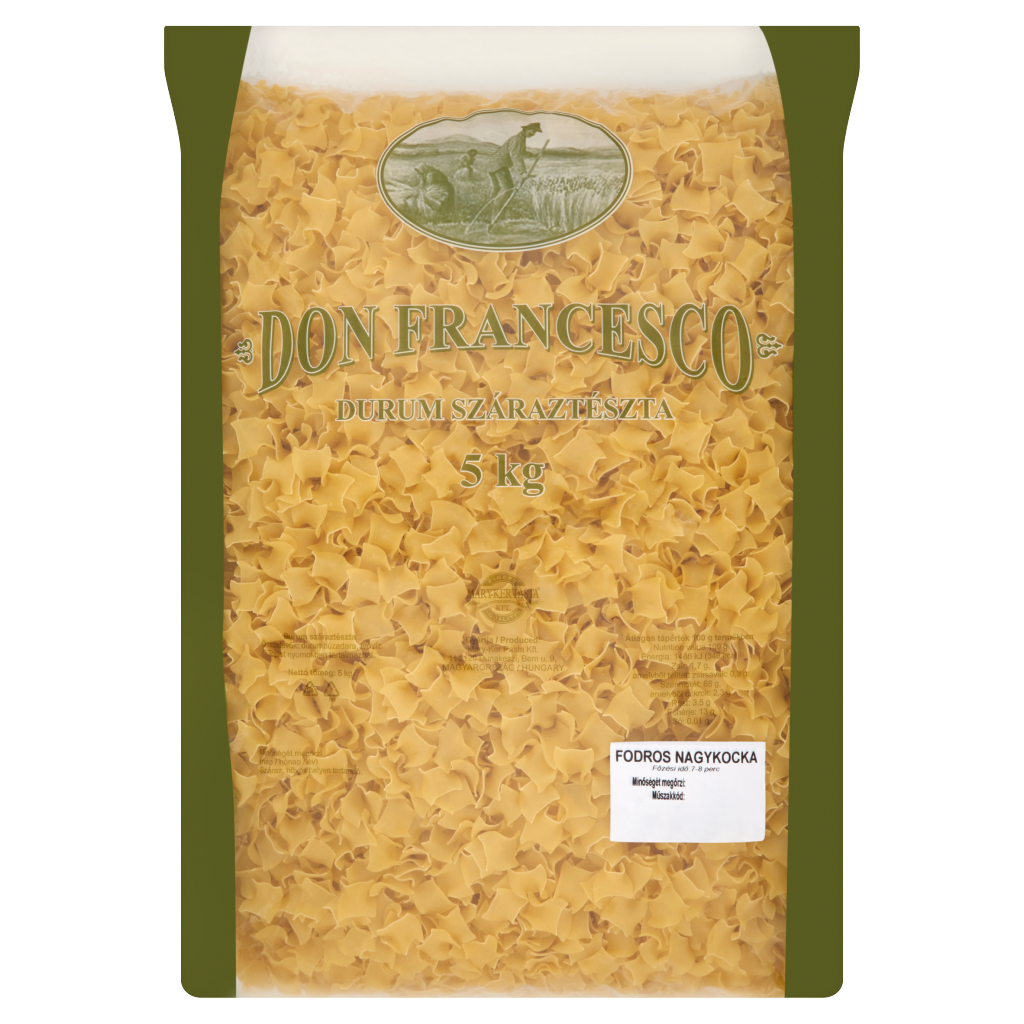 DON FRANCESCO Fodros Nagykocka Durum Száraztészta 5 kg