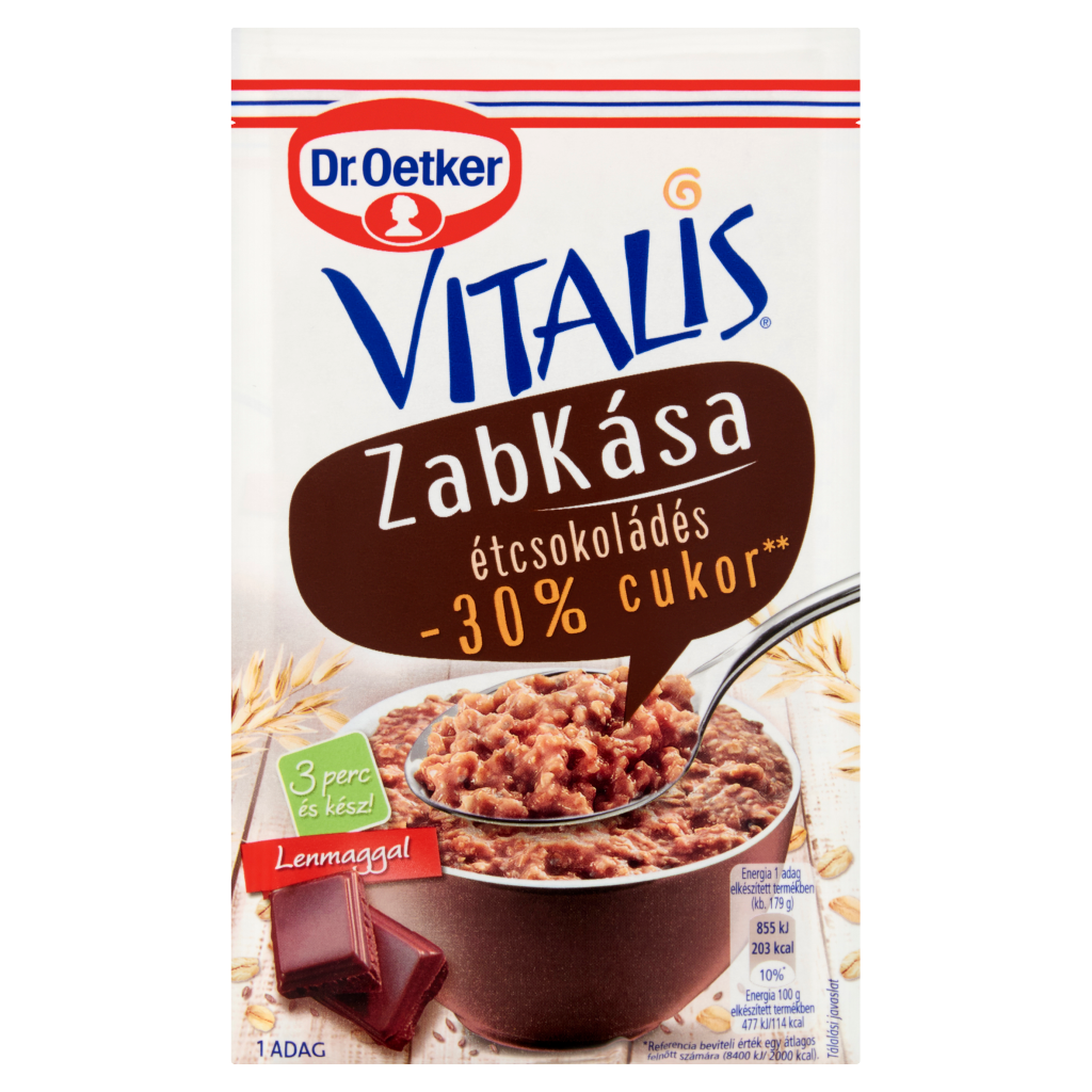 Dr. Oetker Vitalis étcsokoládés zabkása alappor 54 g