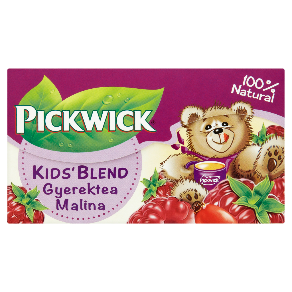 PICKWICK Gyerektea málnaízű rooibos tea málnadarabokkal 20 filter 30 g