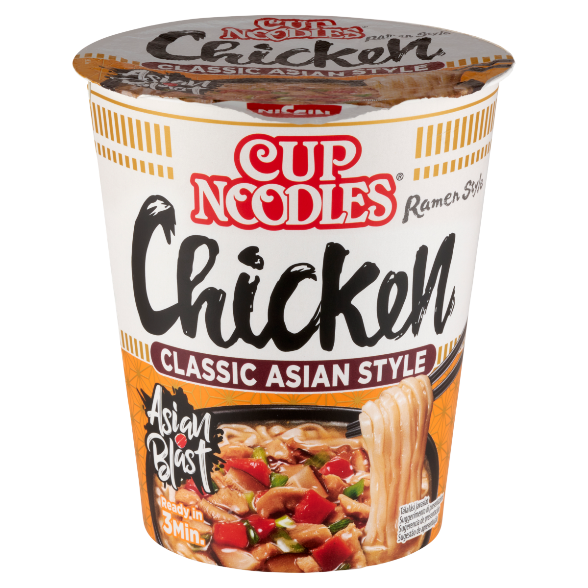 Smack Nissin Cup Noodles instant tésztaleves, csirke ízesítéssel ázsiai módra 63 g
