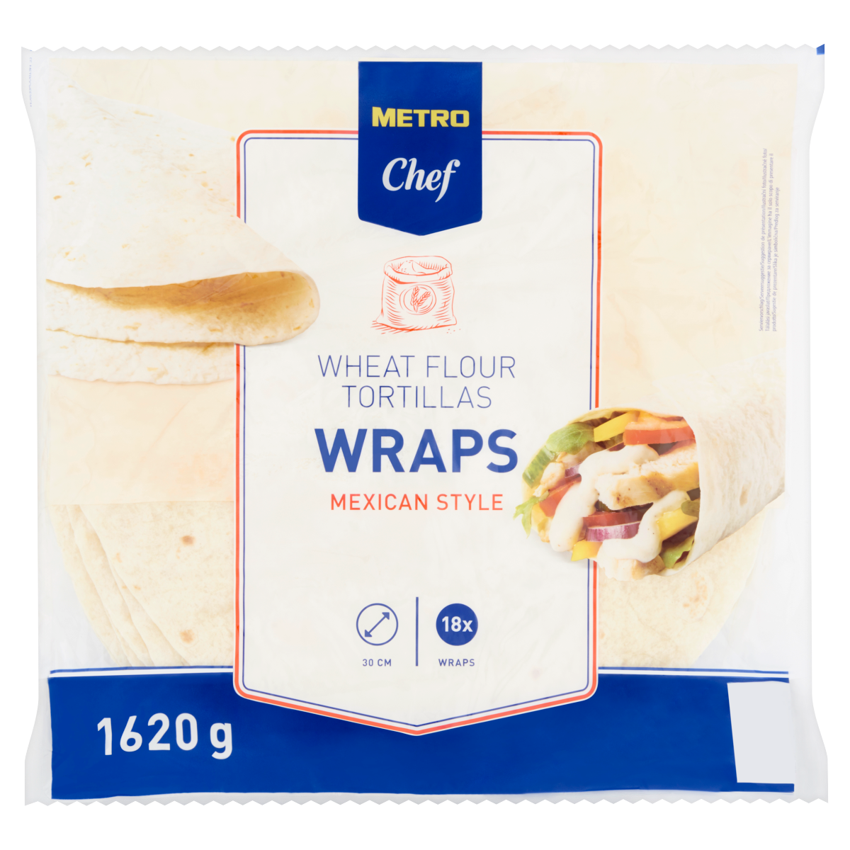 METRO Chef Búzalisztből Készült 30 cm Tortilla 18 x 90 g