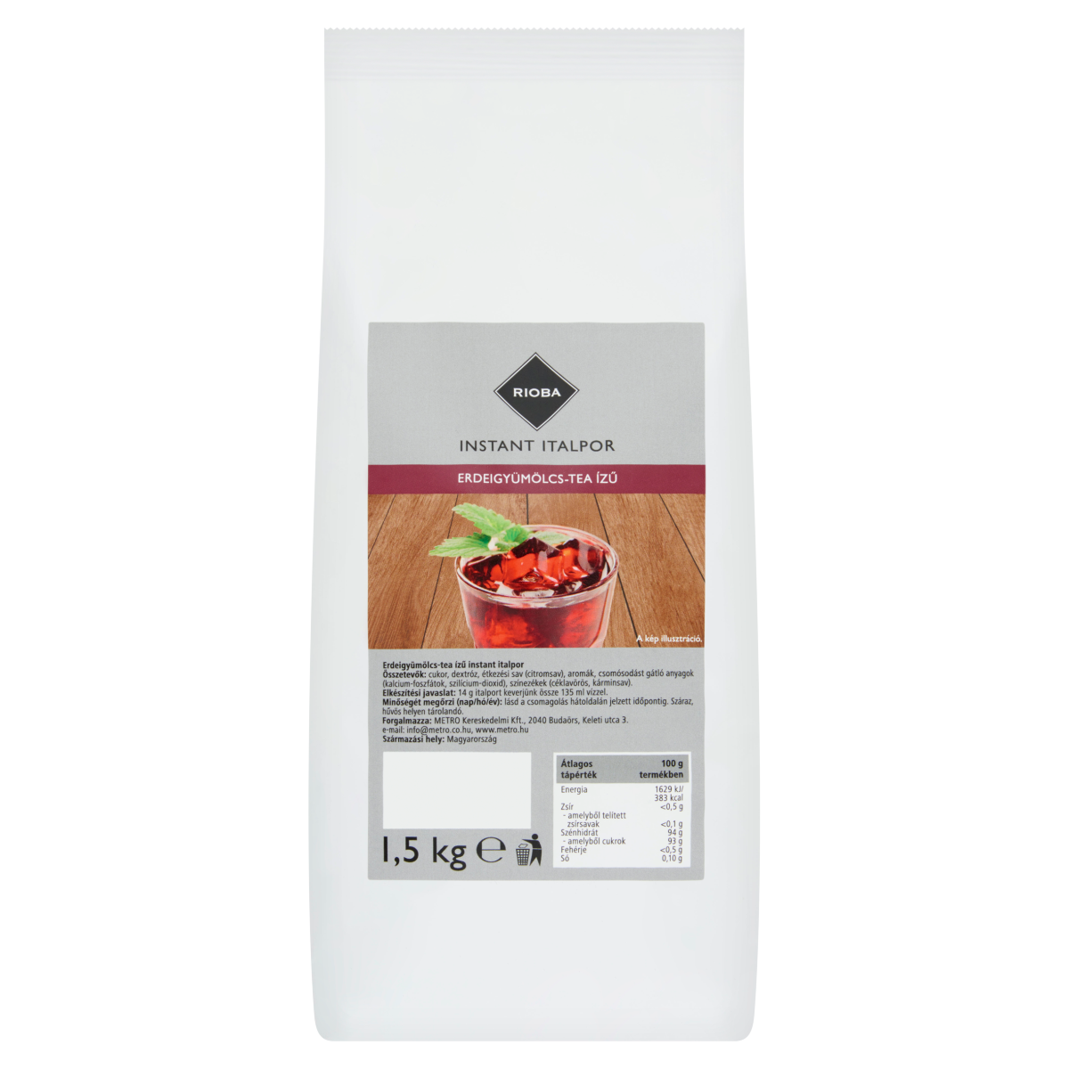 RIOBA Erdeigyümölcs-tea Ízű Instant Italpor 1,5 kg