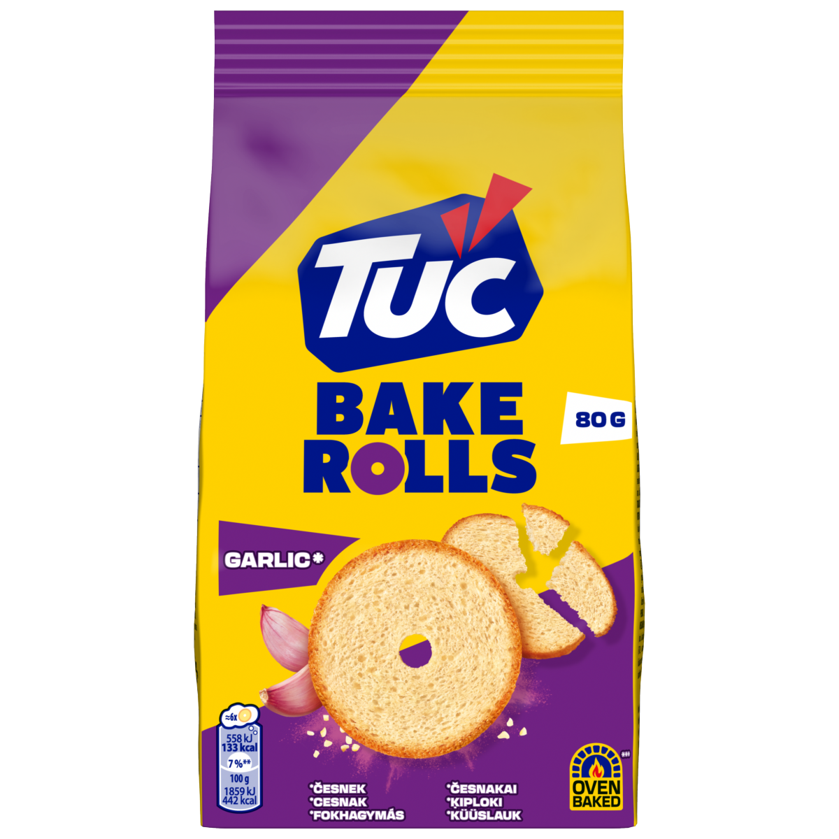 TUC 7DAYS Bake Rolls fokhagymás kétszersült 80 g