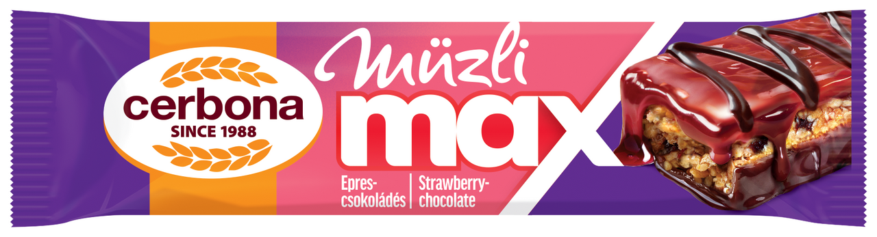 Cerbona Müzli Max epres-csokoládés müzliszelet 30 g