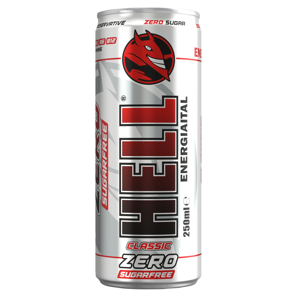 HELL Zero Tutti-frutti ízű, Magas Koffeintartalmú, Vitaminozott Ital Édesítőszerekkel 250 ml