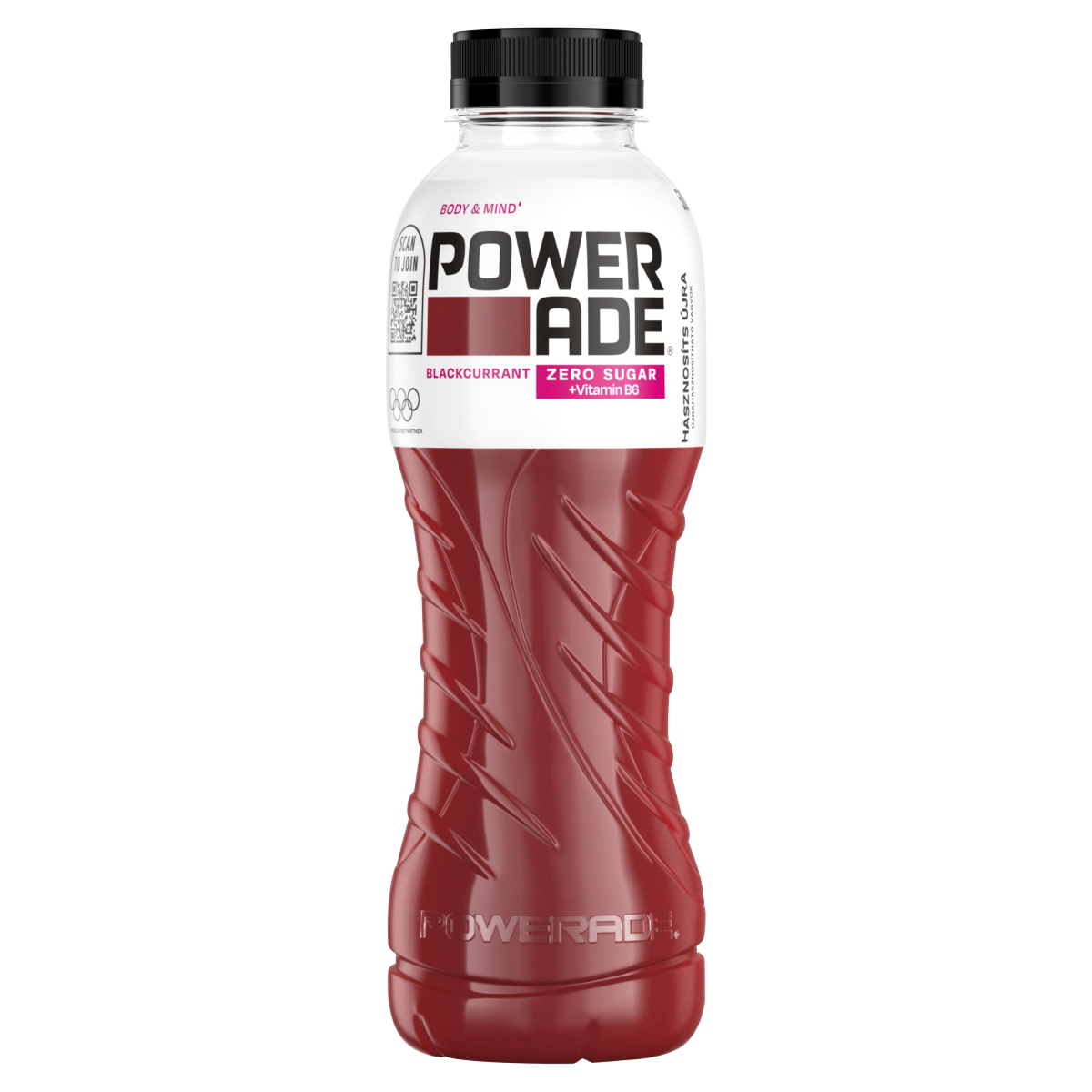 POWERADE Body&Mind Szénsavmentes, Feketeribizli-ízű, Energiamentes Üdítőital Édesítőszerrel 500 ml