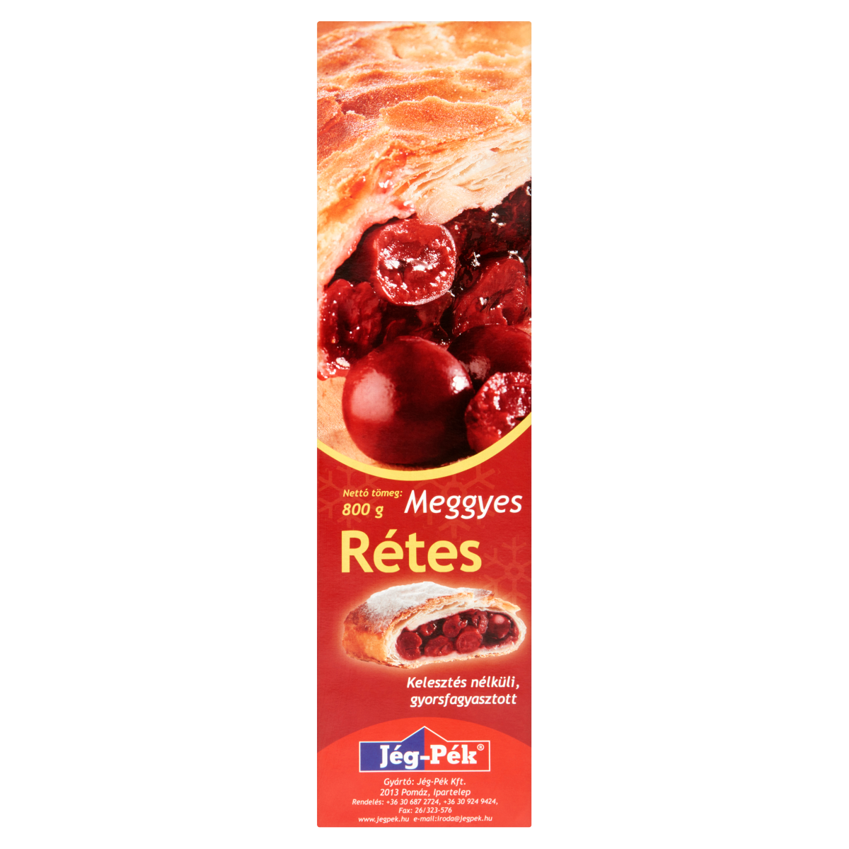 JÉG-PÉK Gyorsfagyasztott Meggyes Rétes 800 g