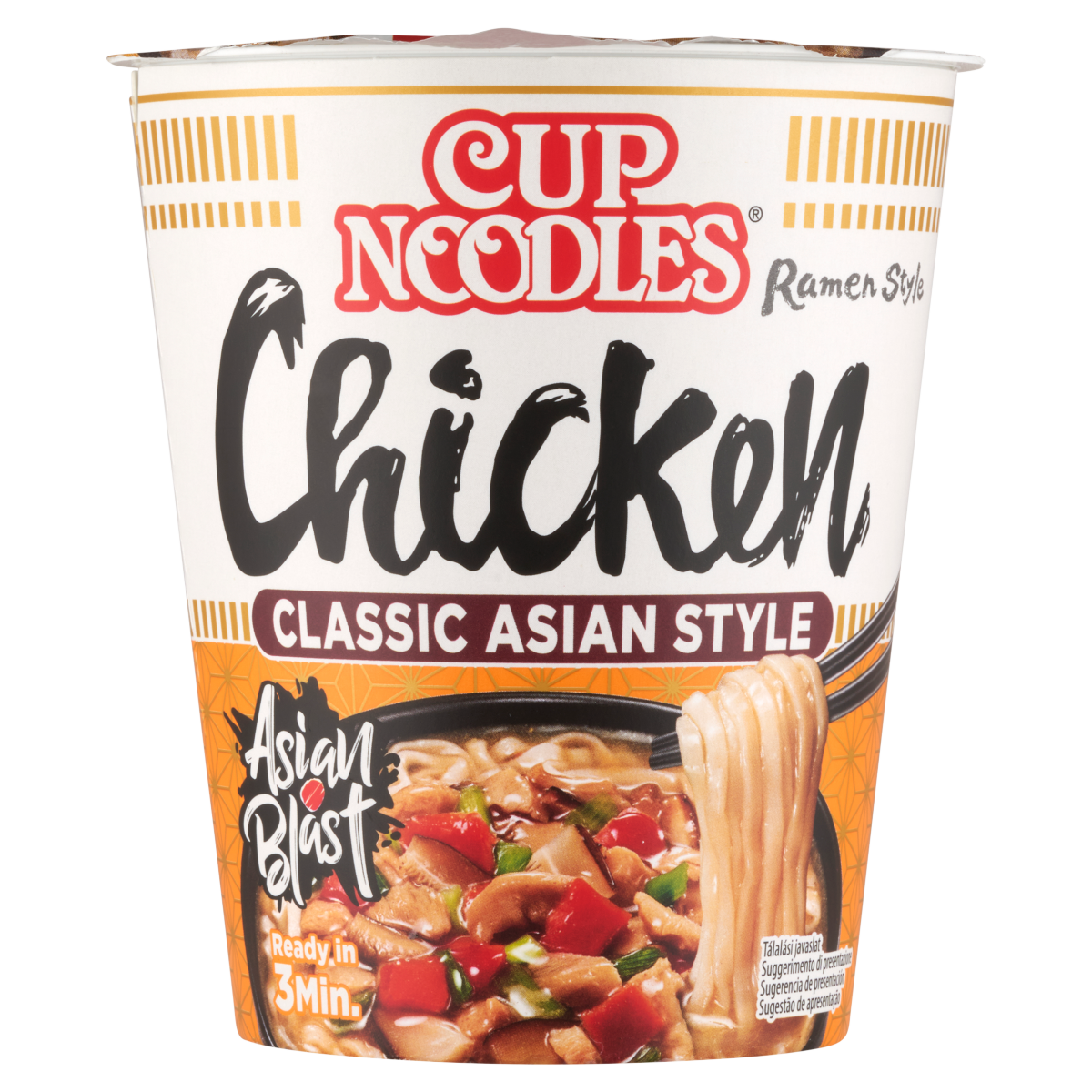 Smack Nissin Cup Noodles instant tésztaleves, csirke ízesítéssel ázsiai módra 63 g