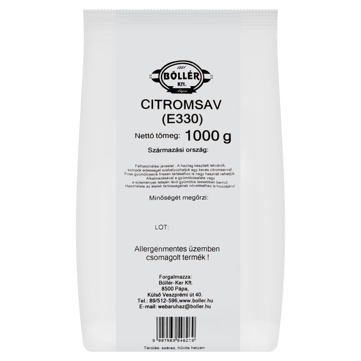 Böllér Citromsav 1 kg