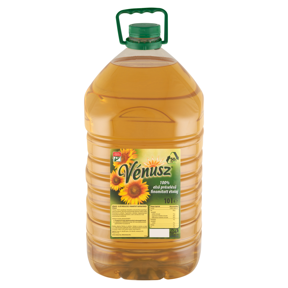 Vénusz 100% első préselésű, finomított napraforgó-étolaj 10 l