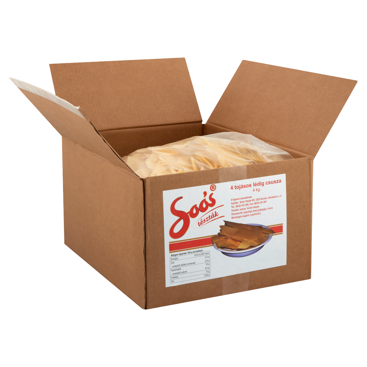 Soós 4 Tojásos Csusza Száraztészta 4 kg