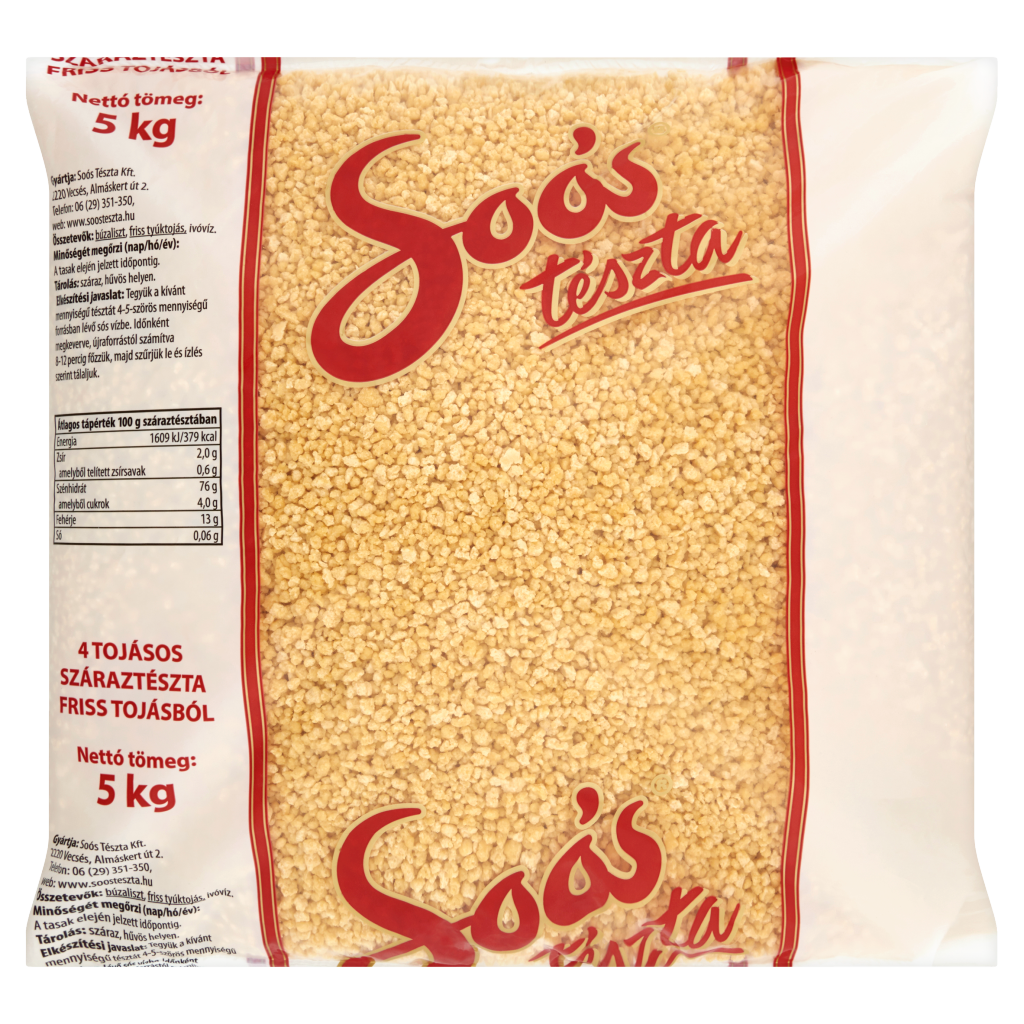 Soós kézi tarhonya 4 tojásos száraztészta 5 kg