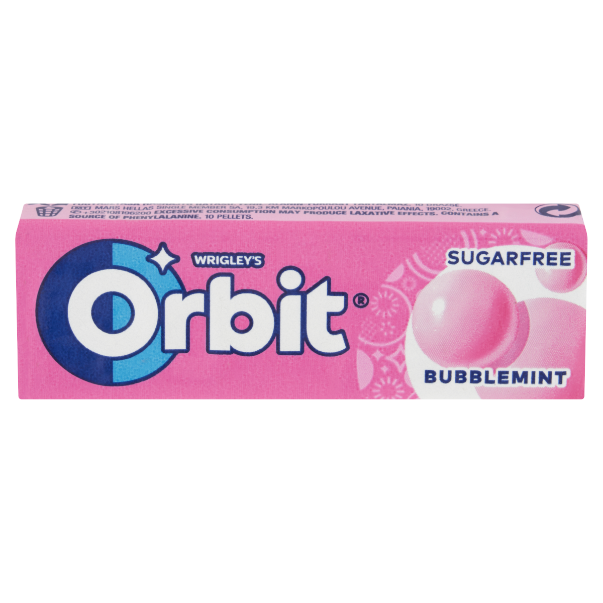 Orbit Bubblemint gyümölcs- és mentaízű cukormentes rágógumi édesítőszerrel 14 g